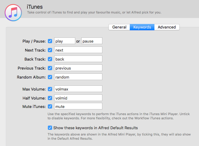 iTunes 关键字